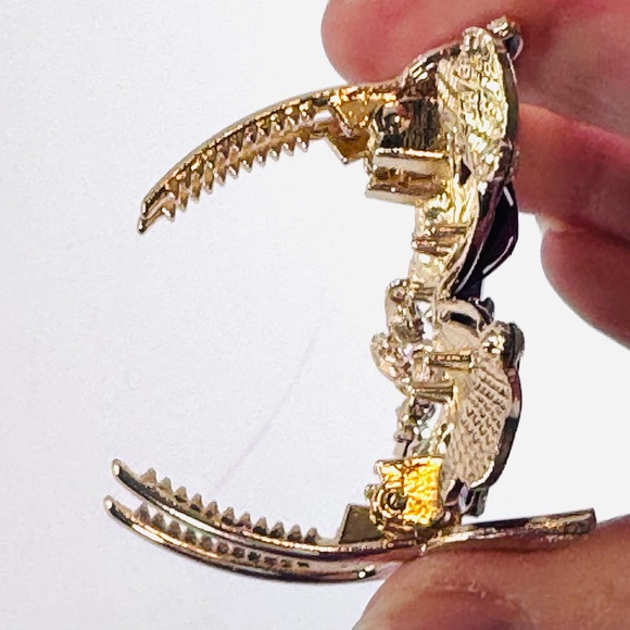 Red & Gold Butterfly Rhinestone Hair Clip - Picture 6 of 8